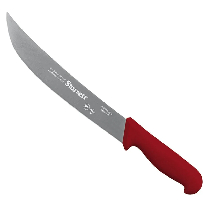 FACA PARA CARNE LÂMINA CURVA 25CM KBKR205 VERMELHO STARRETT