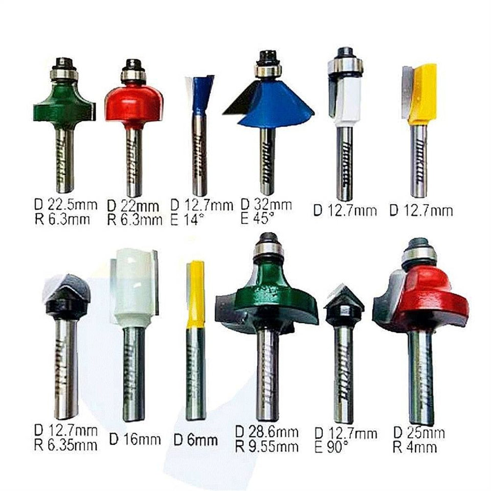 JOGO DE FRESAS 6MM COM 12 PEÇAS A-87921 MAKITA