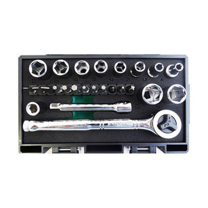 JOGO DE SOQUETE SEXTAVADO 1/4" COM 25 PEÇAS 234410IBJ BELZER