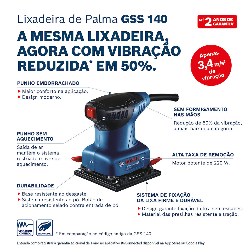 LIXADEIRA ORBITAL GSS140 6012A80E1 220W 220V BOSCH
