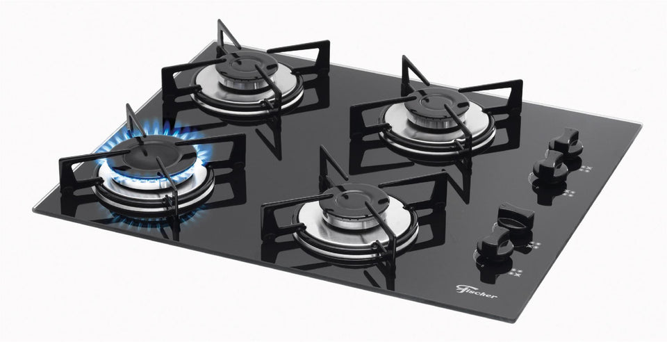 FOGÃO COOKTOP 4Q GÁS MESA VIDRO - PRETO 1519(5713) BIVOLT FISCHER