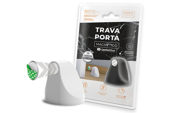 TRAVA PORTA MAGNÉTICO BRANCO COMFORT DOOR