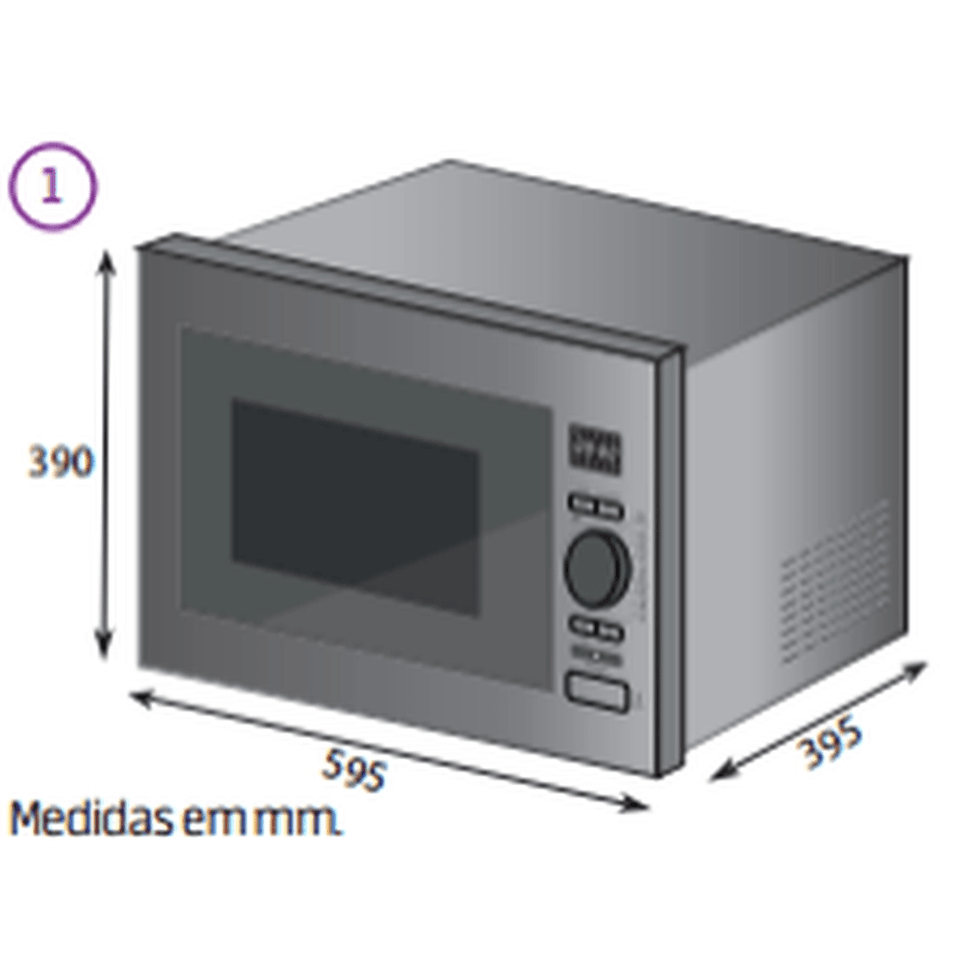 FORNO MICRO-ONDAS EMBUTIR MYAG32 28LT 220V MIDEA