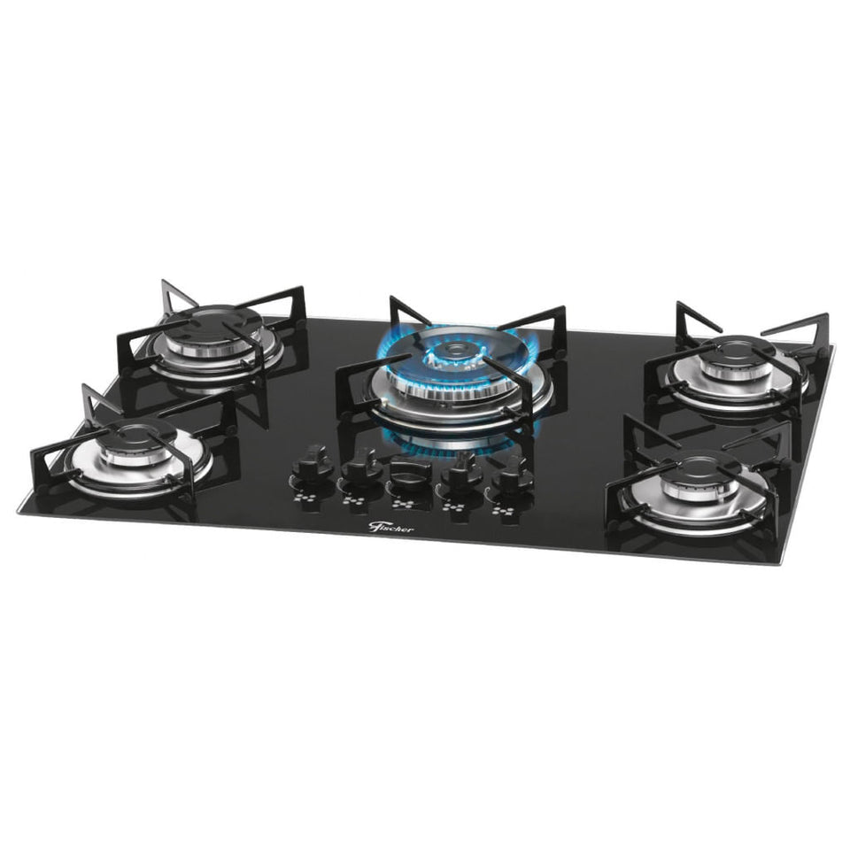 FOGÃO COOKTOP 5Q TC GÁS MESA VIDRO 1743(5733) BIVOLT FISCHER