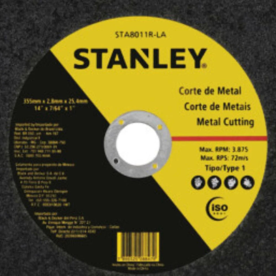 DISCO DE CORTE METAL 14X3/32X1" STA8011R-LA STANLEY