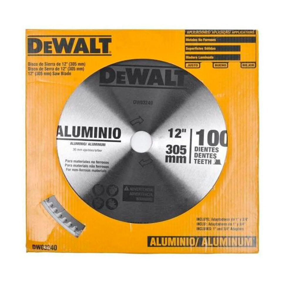 DISCO DE SERRA CIRCULAR 300X30MM 100 DENTES PARA ALUMÍNIO DWA03240 DEWALT