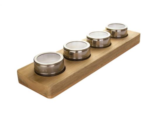 DIVISÃO PARA PORTA CONDIMENTOS EM MADEIRA 0703-LY 4 POTES 105X375X55MM CANGO