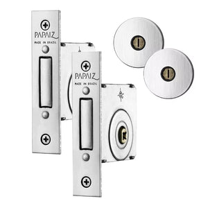 FECHADURA TETRA CHAVE CROMADO 140 JOGO(2X4) PAPAIZ