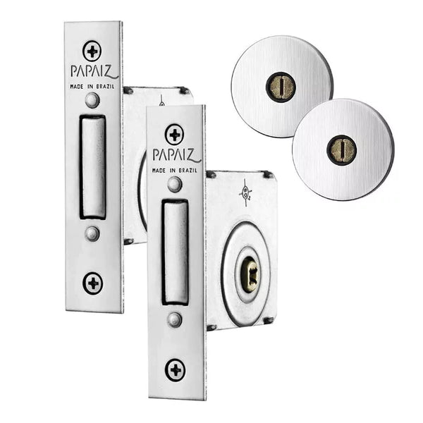 FECHADURA TETRA CHAVE CROMADO 140 JOGO(2X4) PAPAIZ