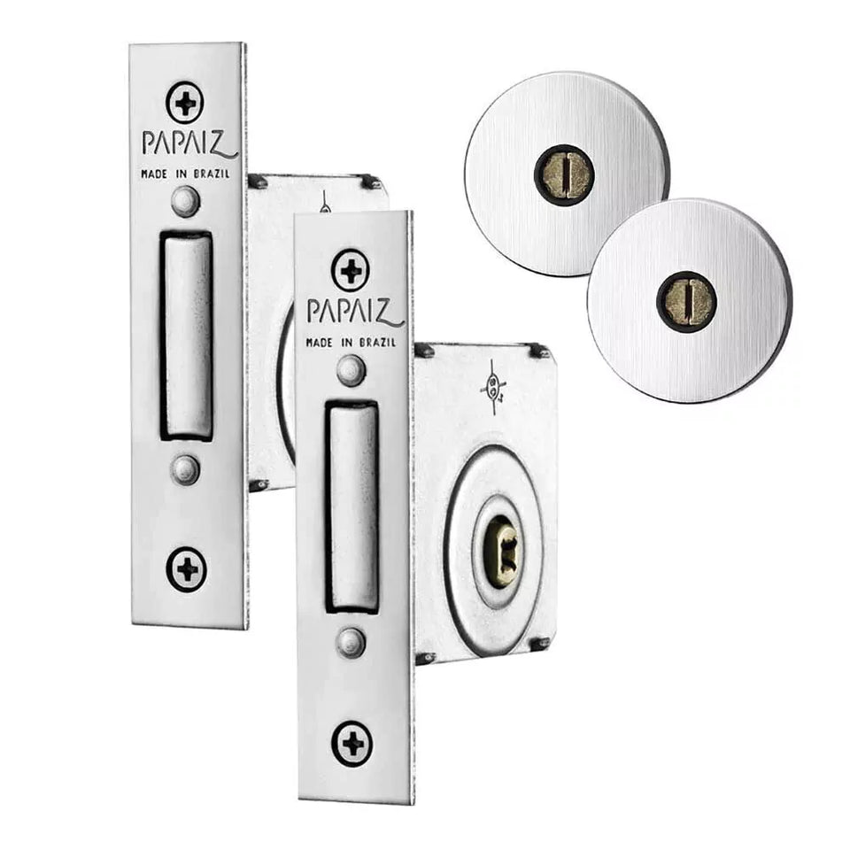 FECHADURA TETRA CHAVE CROMADO 140 JOGO(2X4) PAPAIZ