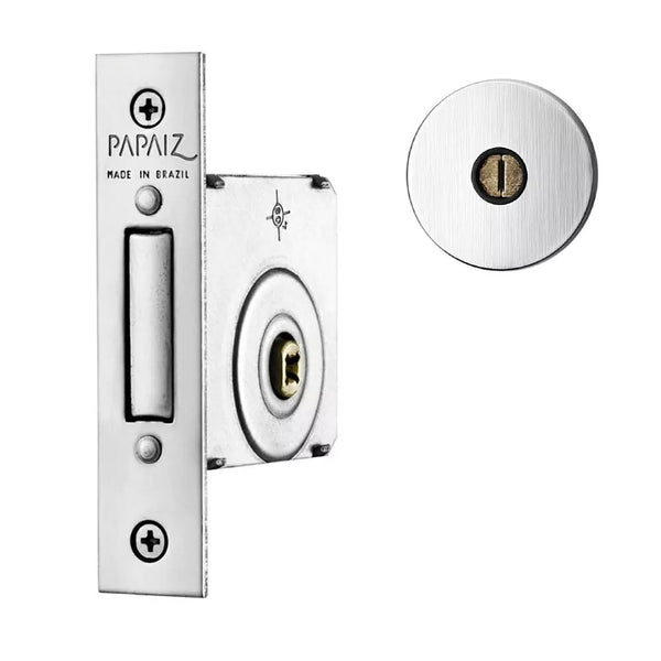 FECHADURA TETRA CHAVE 140 R68 SM CROMO ACETINADO PAPAIZ