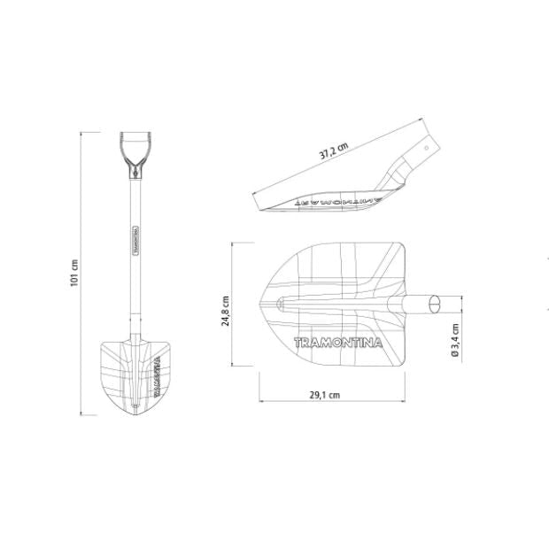 PÁ DE BICO COM CABO 71CM 77459434 TRAMONTINA