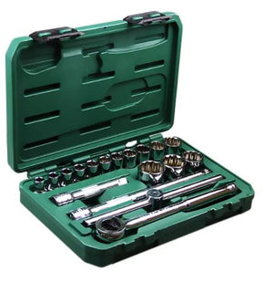 JOGO DE SOQUETES ESTRIADOS SATA 1/2" COM 18 PEÇAS ST09203S