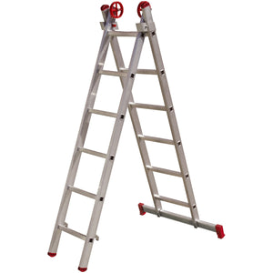 ESCADA EXTENSIVA EM ALUMÍNIO 3EM1 6X2 DEGRAUS ESC0615 BOTAFOGO