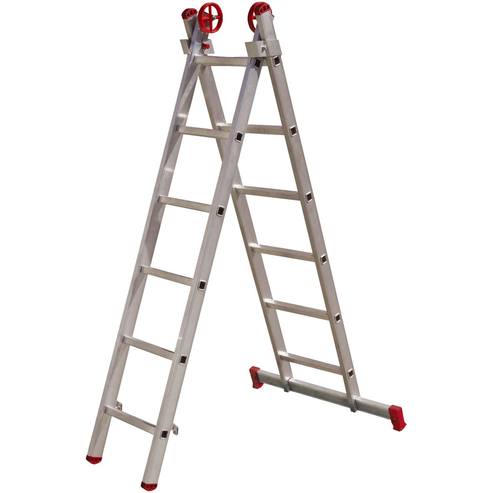 ESCADA EXTENSIVA EM ALUMÍNIO 3EM1 6X2 DEGRAUS ESC0615 BOTAFOGO