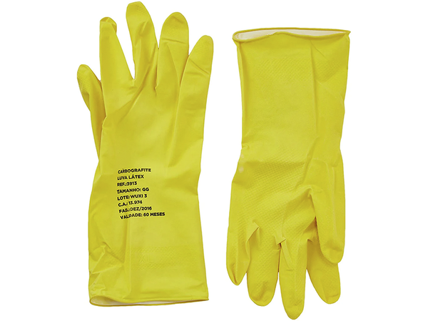 LUVA LÁTEX AMARELA TAMANHO G 012173312 CARBOGRAFITE