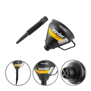 FUNIL PLÁSTICO PRETO BICO FLEXÍVEL 165MM 5167100000 VONDER