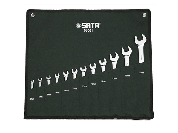 JOGO DE CHAVE COMBINADA SATA 6MM A 22MM COM 12 PEÇAS ST08001SJ