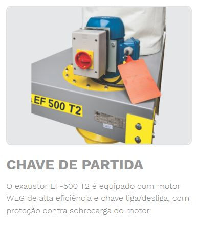 EXAUSTOR DE PÓ EF-500T2 04 ENTRADAS VAZÃO DE 85 M³ 380V TRIFÁSICO 01010713 INMES