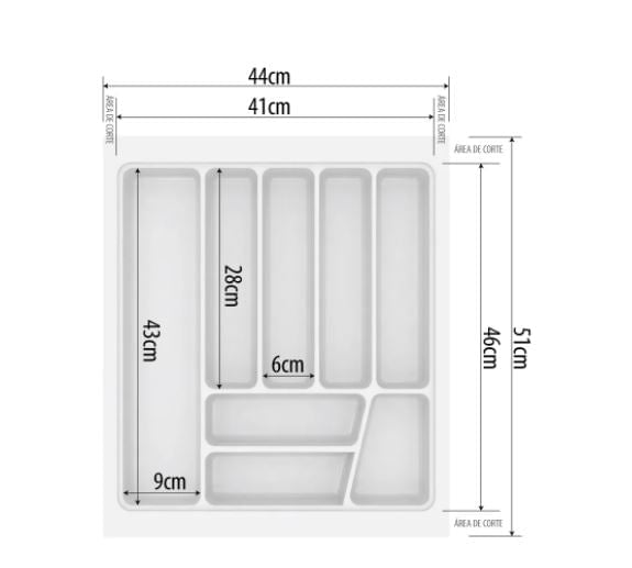 DIVISÃO DE TALHERES 440X510X50MM BRANCO BRILHANTE 0854-BR BRIL CANGO