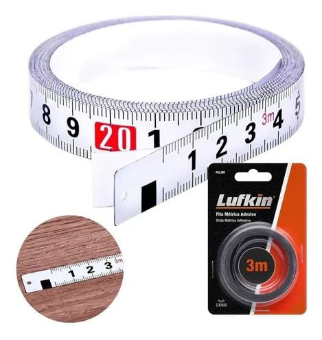 FITA MÉTRICA AUTO ADESIVA COM 3 METROS LUFKIN FAL3M