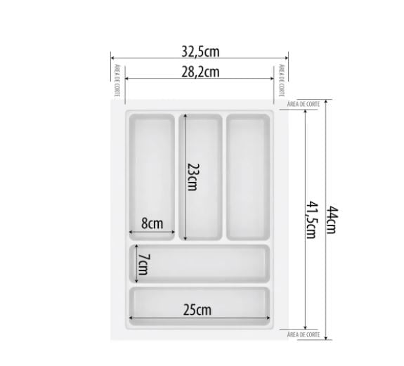 DIVISÃO DE TALHERES 325X440X50MM BRANCO 0801-BR CANGO