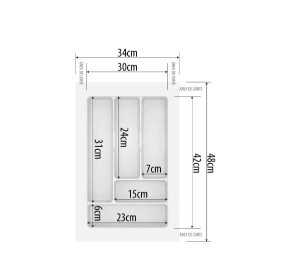 DIVISÃO DE TALHERES 300X480X50MM BRANCO 051-BR CANGO