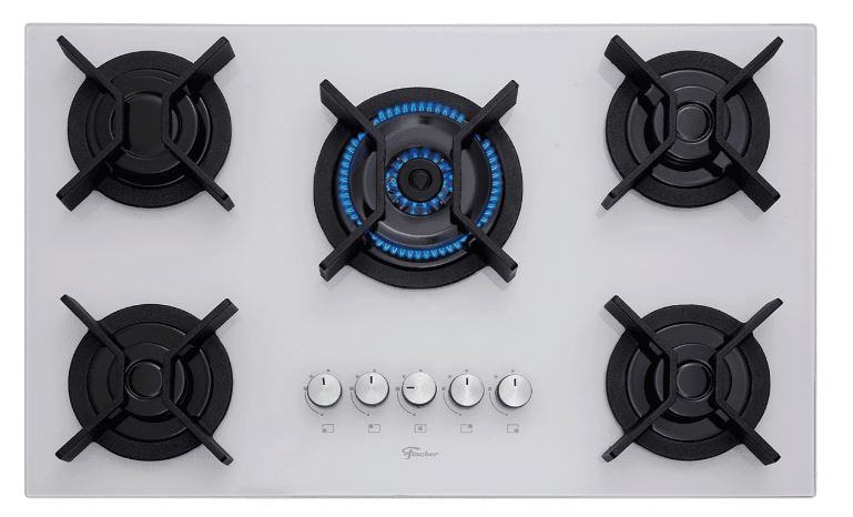 FOGÃO COOKTOP FISCHER 5Q TRIPLA CHAMA INFINITY BRANCO BIVOLT 26298.62470