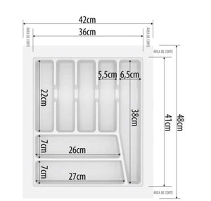 DIVISÃO DE TALHERES 410X480X50MM CINZA BRILHANTE 033-CZ CANGO