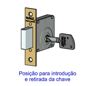 FECHADURA TETRA CHAVE ACETINADO 140 R68 SM PAPAIZ