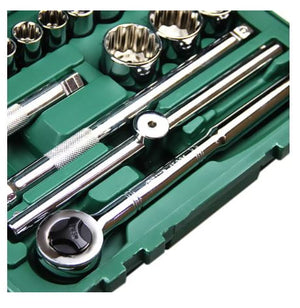 JOGO DE SOQUETES ESTRIADOS SATA 1/2" COM 18 PEÇAS ST09203S