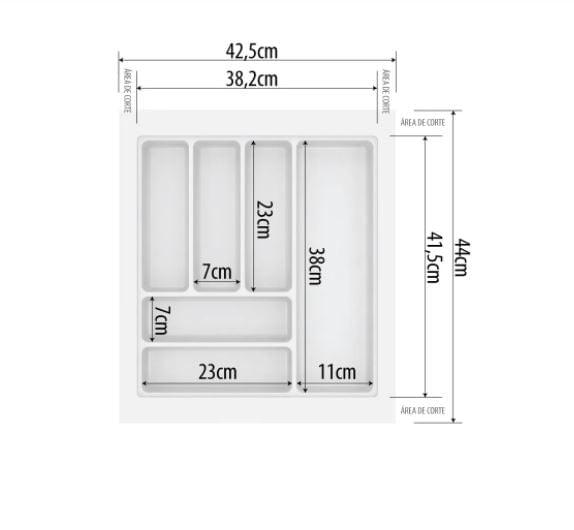 DIVISÃO DE TALHERES 425X440X50MM BRANCO 0803-BR CANGO