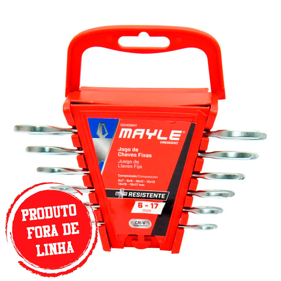 JOGO DE CHAVE FIXA MAYLE DE 6MM A 17MM COM 6 PEÇAS 100408MY