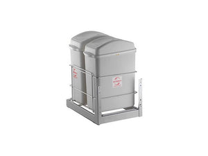 LIXEIRA DESLIZANTE  DUPLA COM TAMPA 20LT 342X515X455 2067 CROMADO SCHMITT