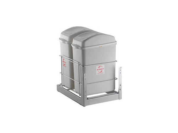 LIXEIRA DESLIZANTE  DUPLA COM TAMPA 20LT 342X515X455 2067 CROMADO SCHMITT