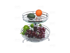 FRUTEIRA ELISA DE MESA REDONDA GIRATÓRIA COM VIDRO 300X330 2413 CROMADO SCHMITT