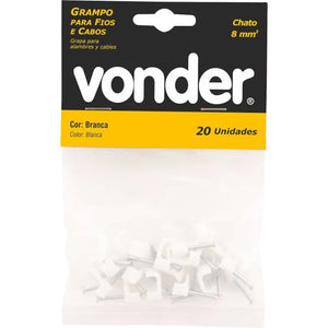 GRAMPO PARA FIOS 8MM CHATO COM 20 PEÇAS 2898020008 VONDER