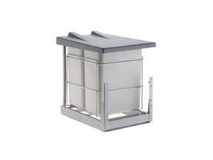 LIXEIRA DESLIZANTE  DUPLA COM TAMPA 20LT 365X510X460 2072 CROMADO SCHMITT