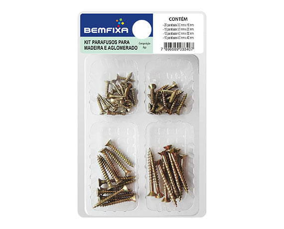 KIT PARAFUSO MULTIUSO PARA MDF 3340 BEMFIXA