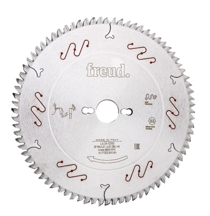 DISCO DE SERRA CIRCULAR 250X3,2MM 80 DENTES NEGATIVO LU3A0200 FREUD