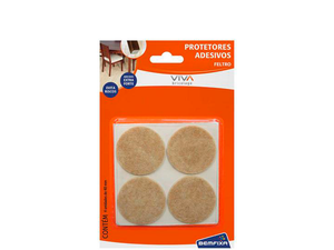 FELTRO REDONDO MARROM 40MM 04 PEÇAS 9332 BEMFIXA