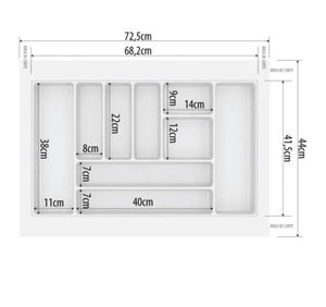 DIVISÃO DE TALHERES 725X440X50MM BRANCO 0806-BR CANGO