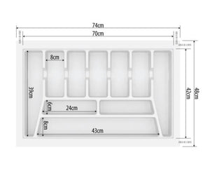 DIVISÃO DE TALHERES 740X480X50MM CINZA  006-CZ CANGO