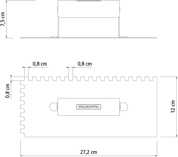 DESEMPENADEIRA METÁLICA COM DENTES 8X27,2CM TRAMONTINA 77376115