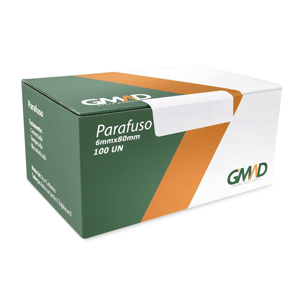 PARAFUSO 6X80 CHATA CAIXA COM 100 PEÇAS GMAD