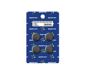 PONTEIRA PARA PÉS DE MÓVEIS REDONDA INTERNA 7/8 PRETA 4PC 5602 BEMFIXA