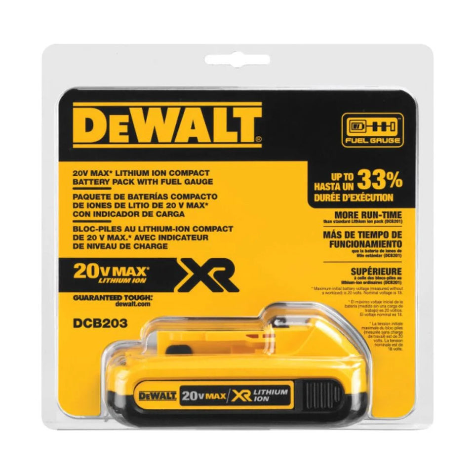 KIT 2 BATERIAS 20V MAX + CARREGADOR BIVOLT DCB203C2-BR DEWALT