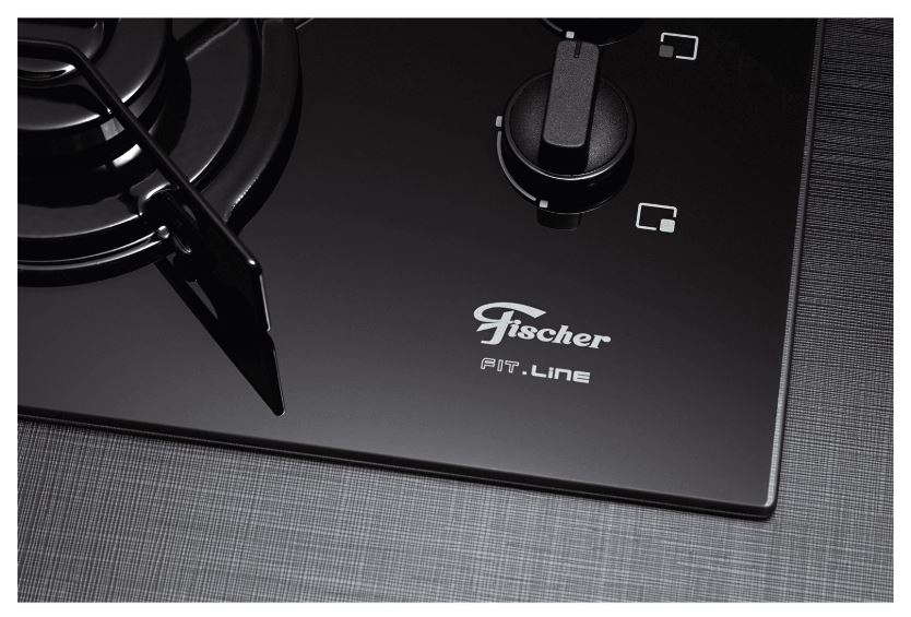 FOGÃO COOKTOP FISCHER A GÁS 4Q TRIPLA CHAMA FIT LINE MESA DE VIDRO BIVOLT 26299.57078