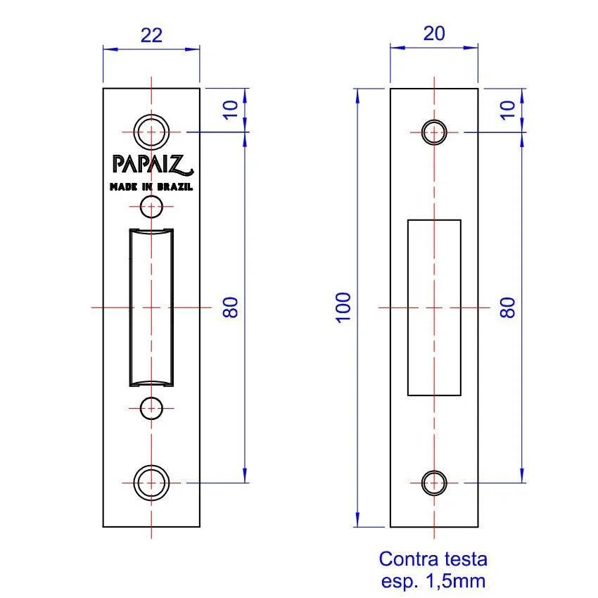 FECHADURA TETRA CHAVE ACETINADO 140 R68 SM PAPAIZ