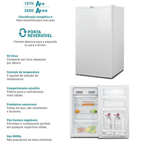 FRIGOBAR 93LTS BRANCO 6 NÍVEIS DF AJUSTE 220V PHILCO